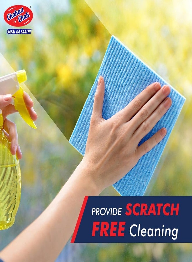 Chakaa chak Chakaachak Super Sponge Wipes (Pack of 3) | Reusable Cleaning Cloths | for Glass | Kitchen Slab | Metal Surfaces & Appliances | Multicolour Wipes | Highly Absorbent | Durable Kitchen Cleaning Needs - Image 2